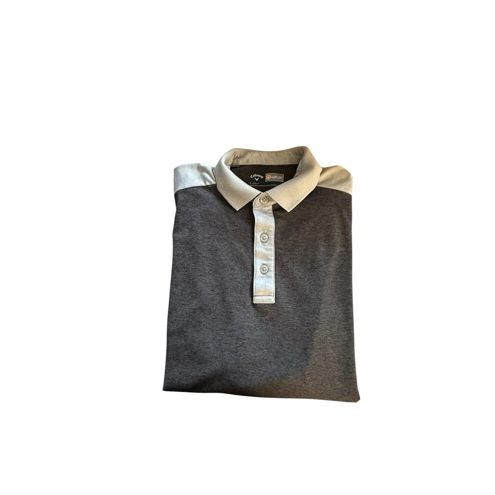 Callaway Opti Dri Golf Polo Shirt Men's Small Gray Colorblock Performance S